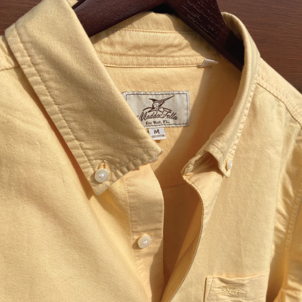 Butter Rum ++ mens yellow oxford shirt