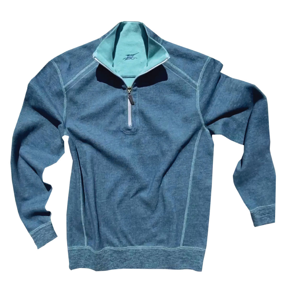 Beach Glass/ Deep Sea ++ navy reversible sweater mens